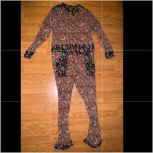 Pattern button up Jumpsuit